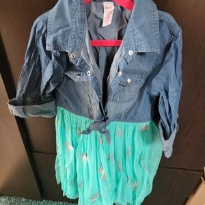 Girls Justice size 6/7 denim top dress.